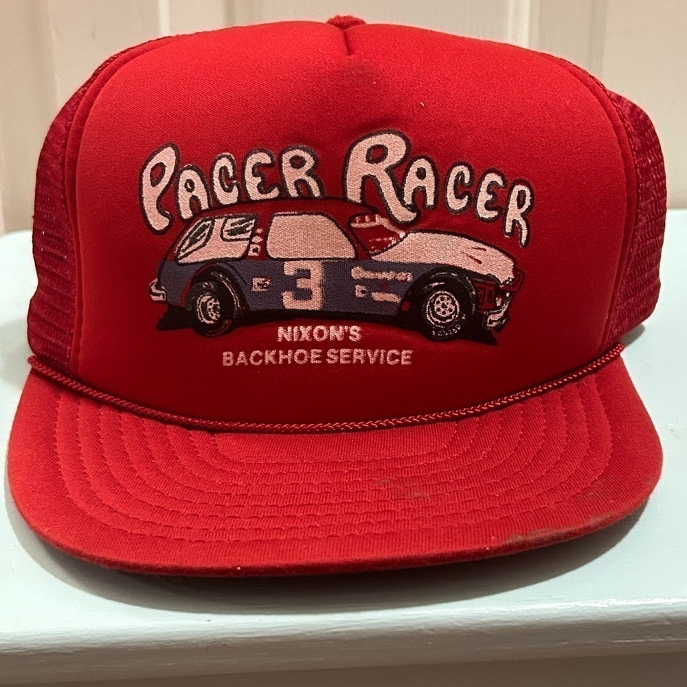 Vintage Pacer Racer Double Snapback Mesh Trucker Hat - Picture 3 of 10